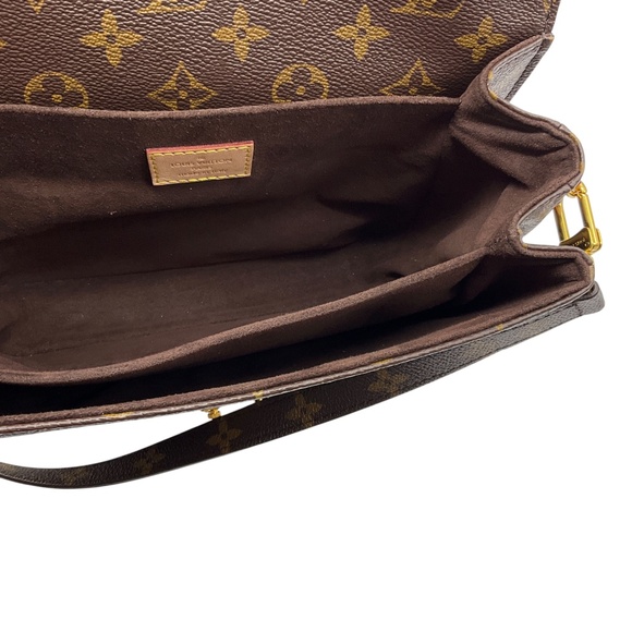 LOUIS VUITTON BROWN MONOGRAM COATED CANVAS POCHETTE METIS HANDBAG - Picture 7 of 16